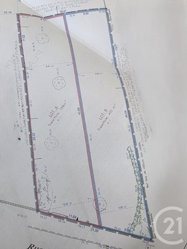 terrain à vendre - 398.0 m2 - MONTHYON - 77 - ILE-DE-FRANCE - Century 21 Sp Immobilier